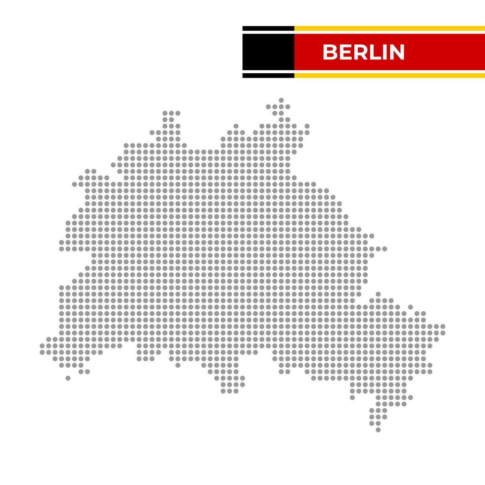 Dotted map of the State of Berlin in Germany vector