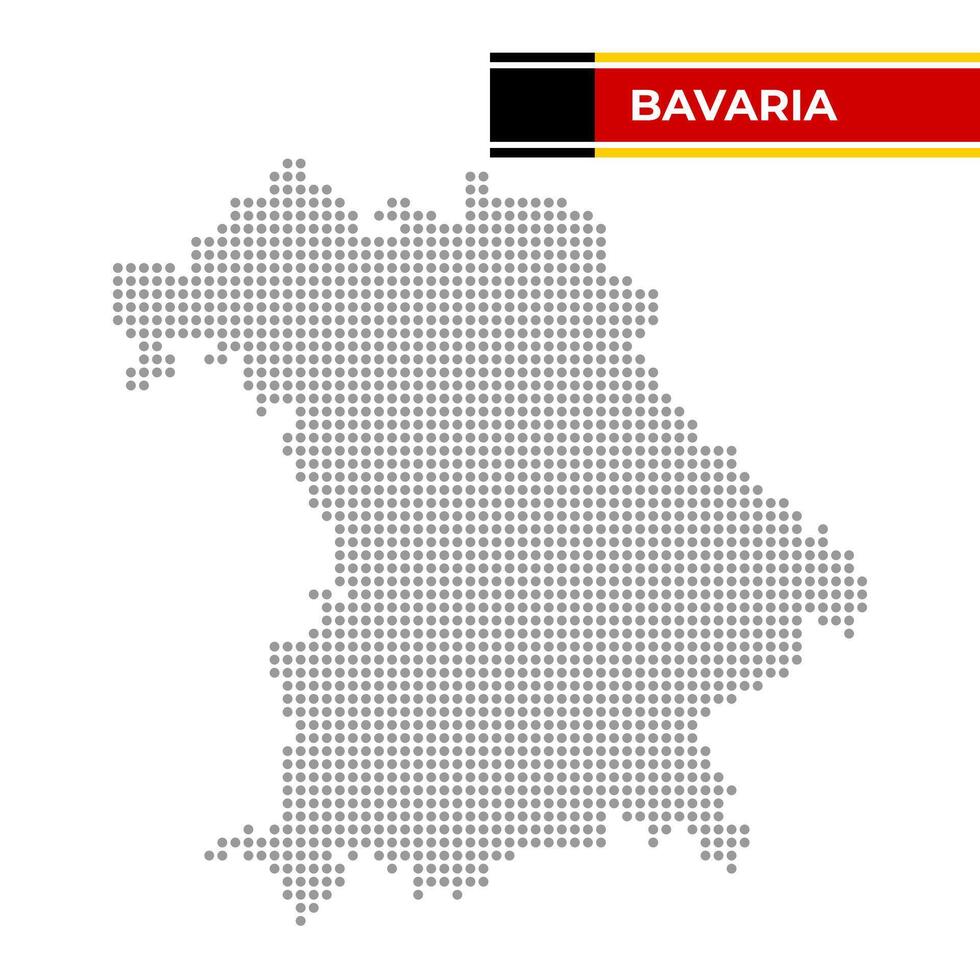 Dotted map of the State of Bavaria in Germany vector