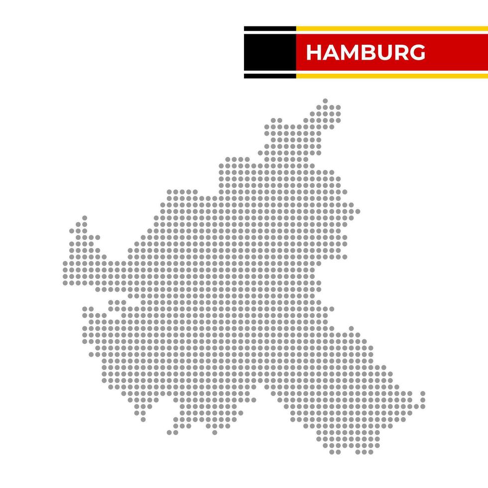 Dotted map of the State of Hamburg in Germany vector