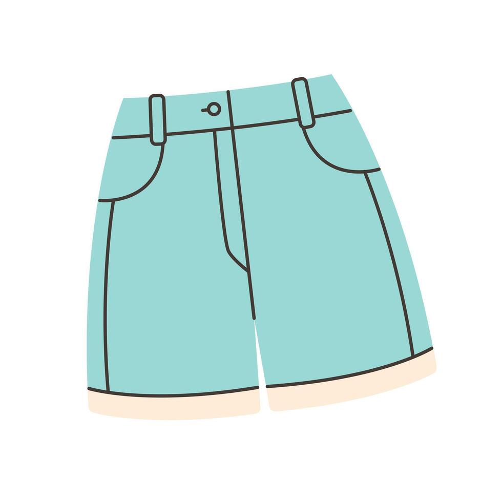 Jeans summer shorts. Summer clothing vector