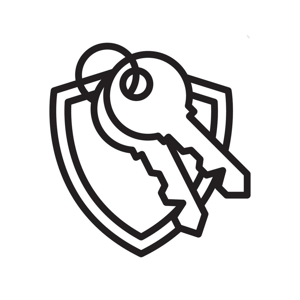 shield key icon design vector