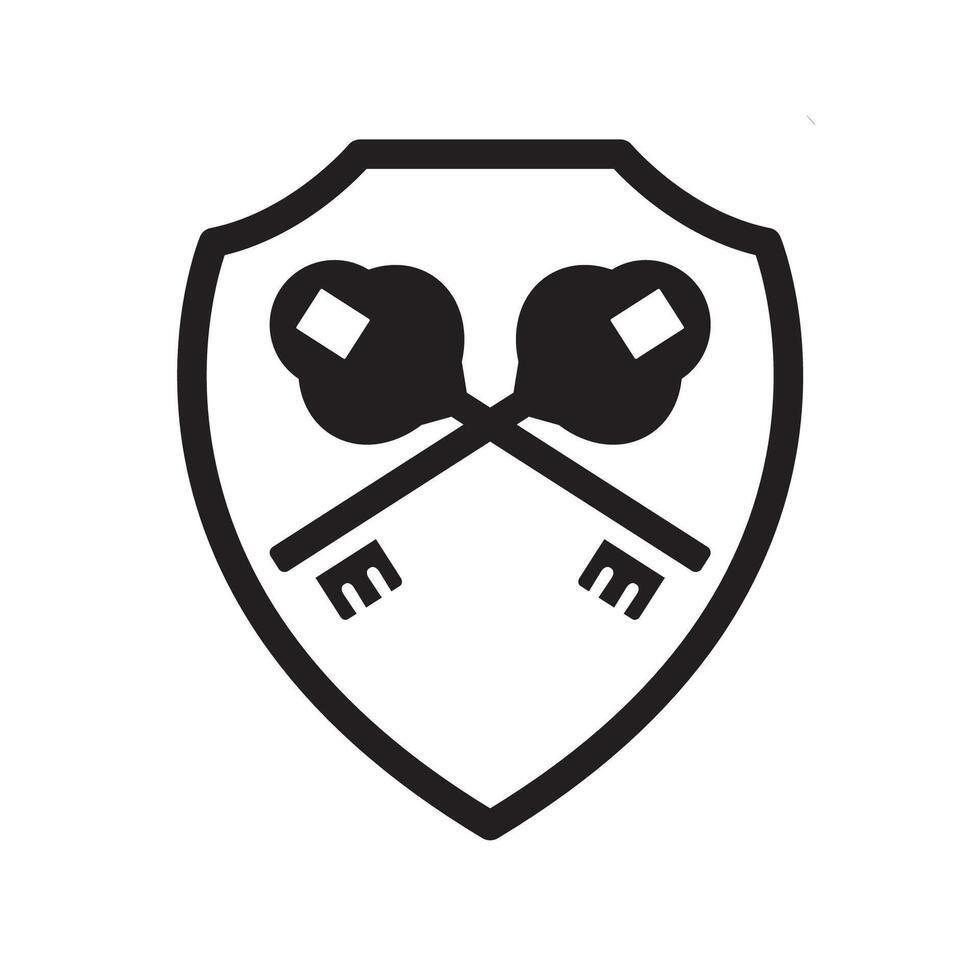 shield key icon design vector