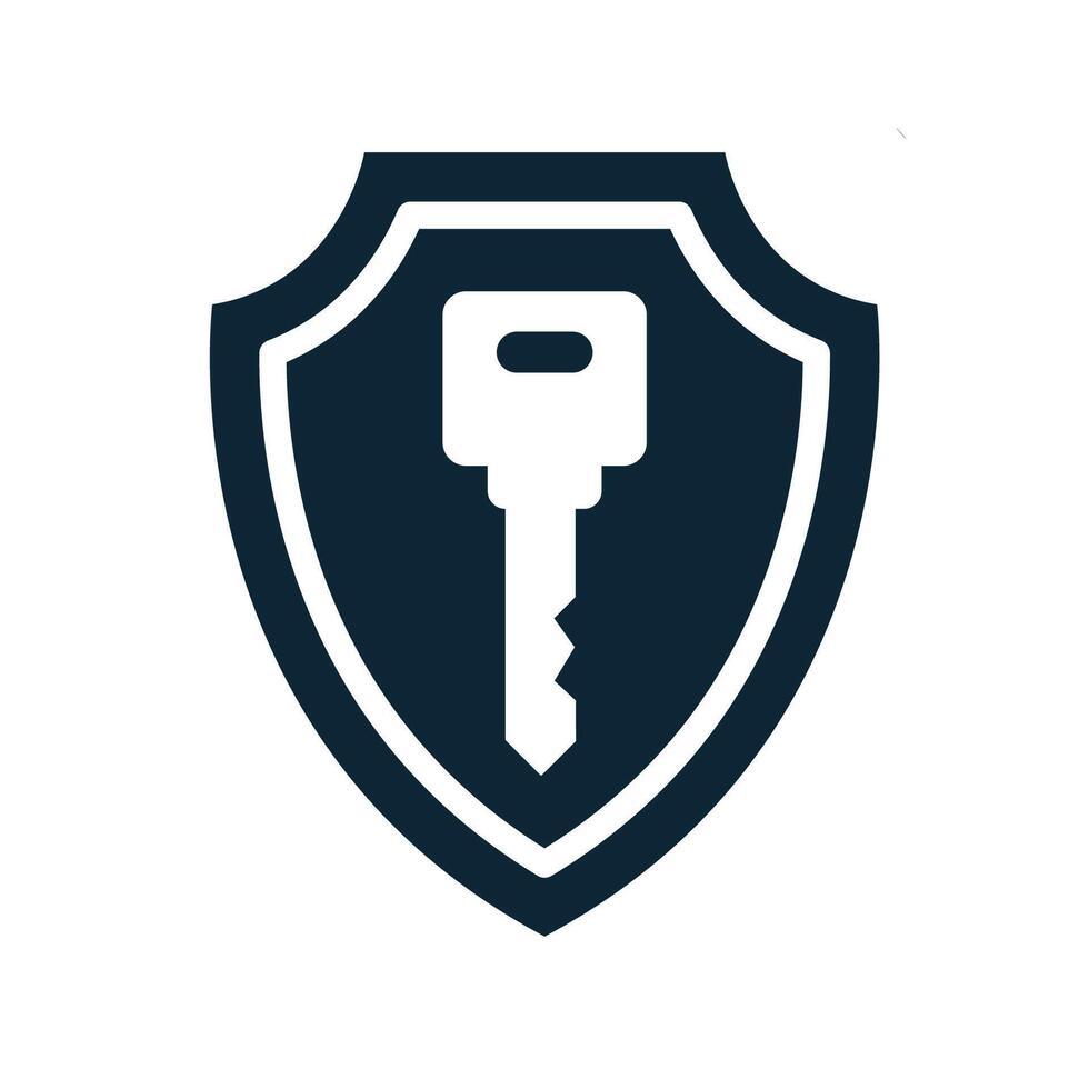 shield key icon design vector