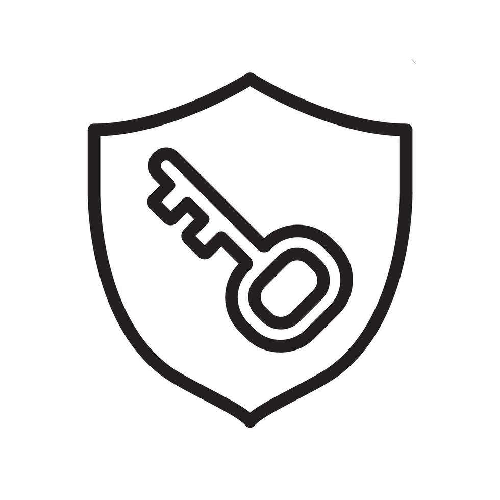 shield key icon design vector