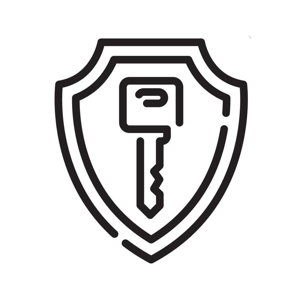 shield key icon design vector