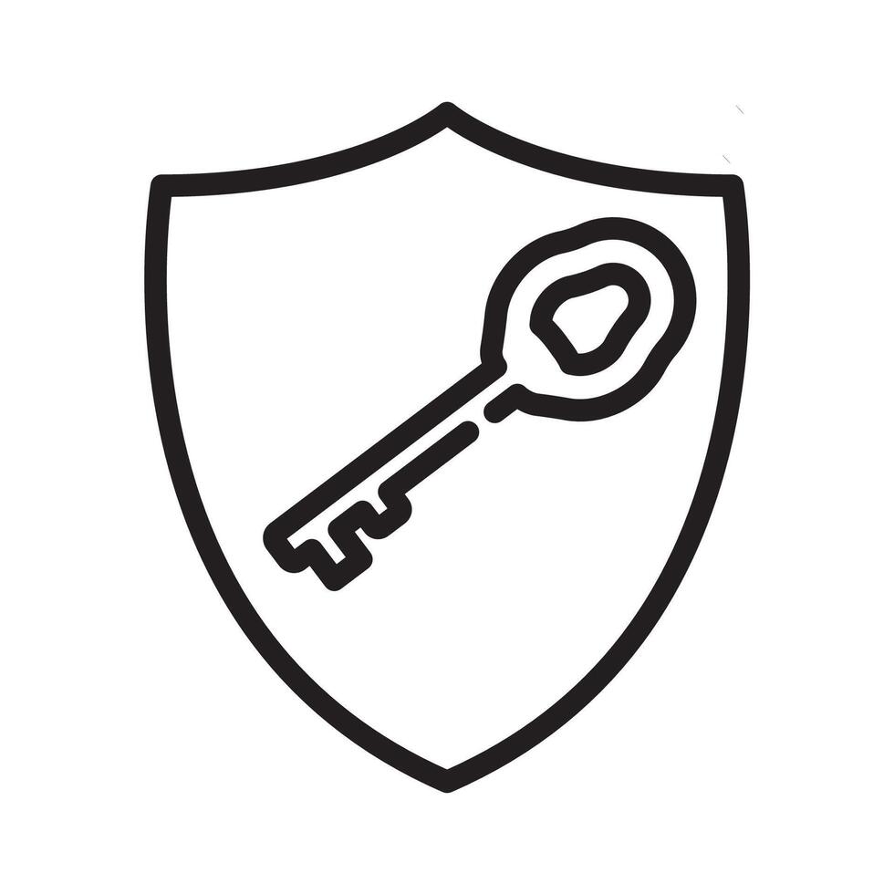 shield key icon design vector