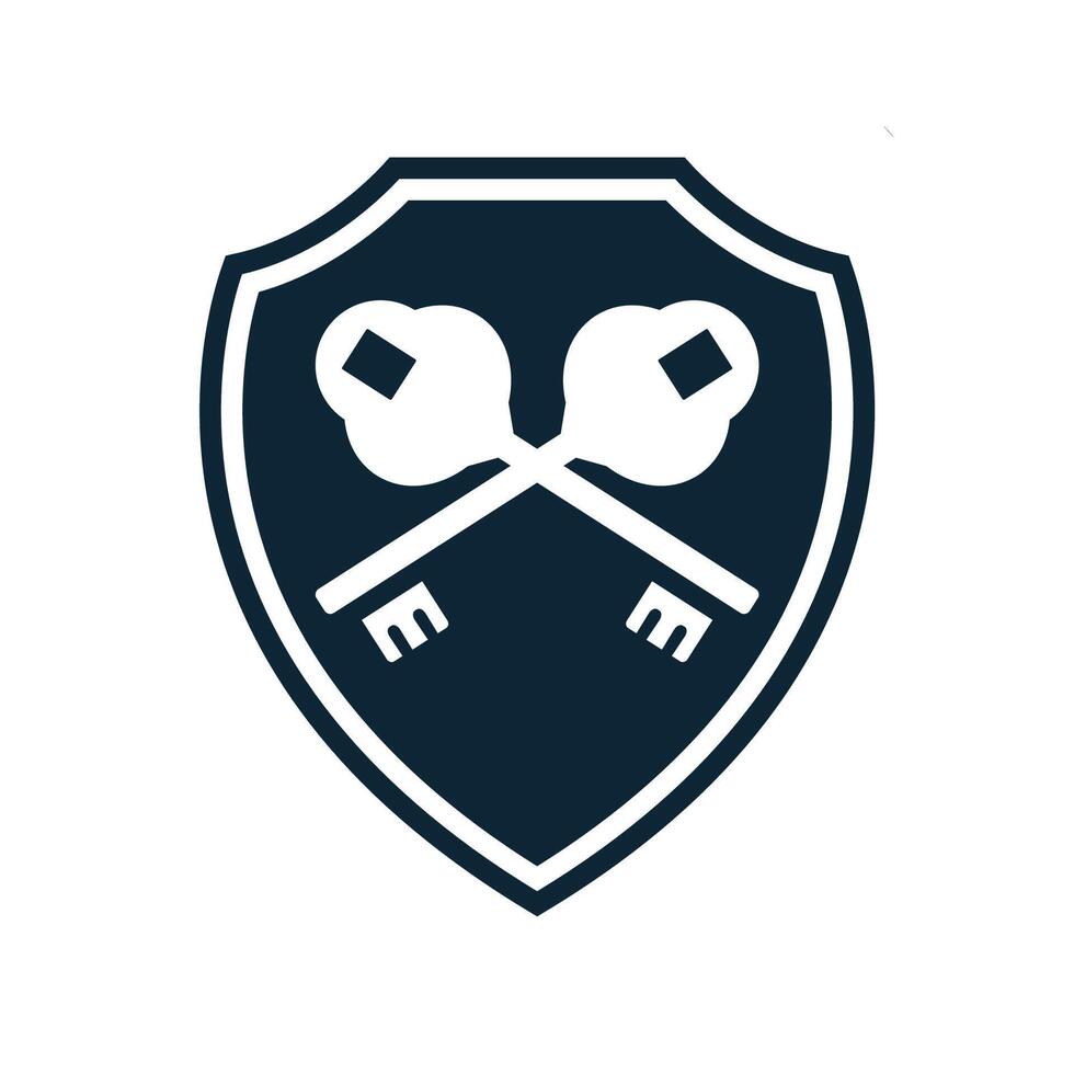 shield key icon design vector