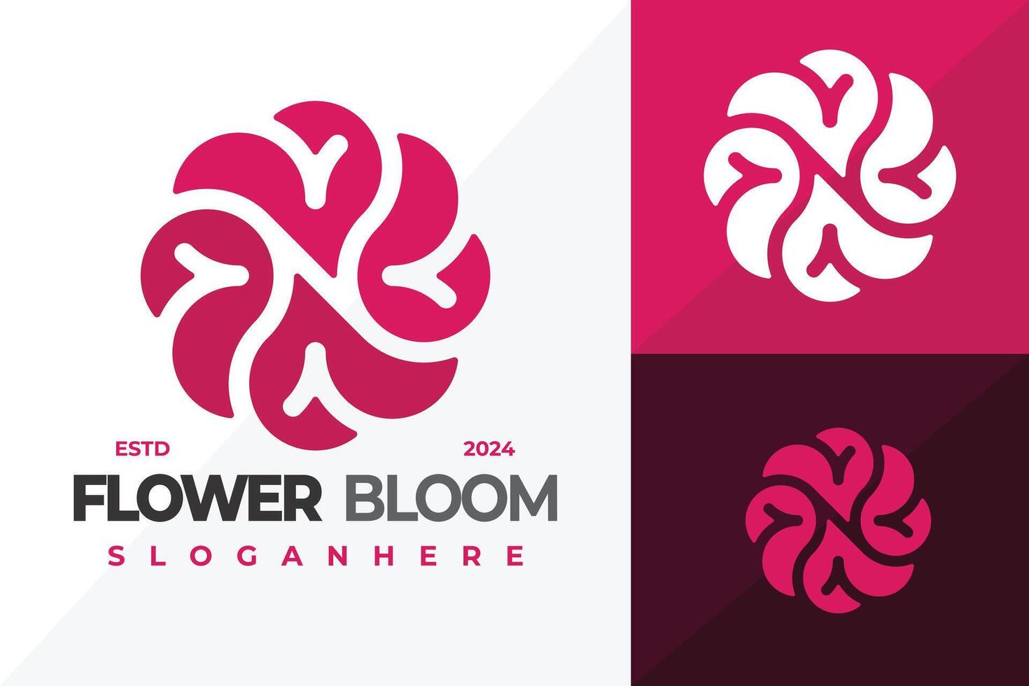 Letter N Flower Bloom logo design symbol icon illustration vector