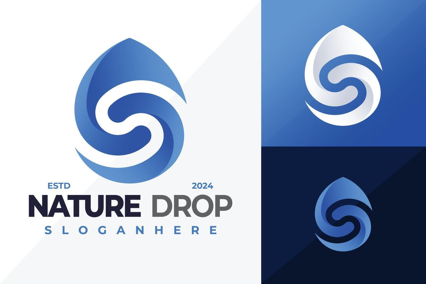 Letter S Synergy Drop Blue logo design symbol icon illustration vector