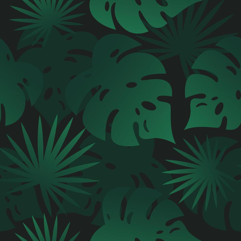 Dark pattern with exotic leaves vector