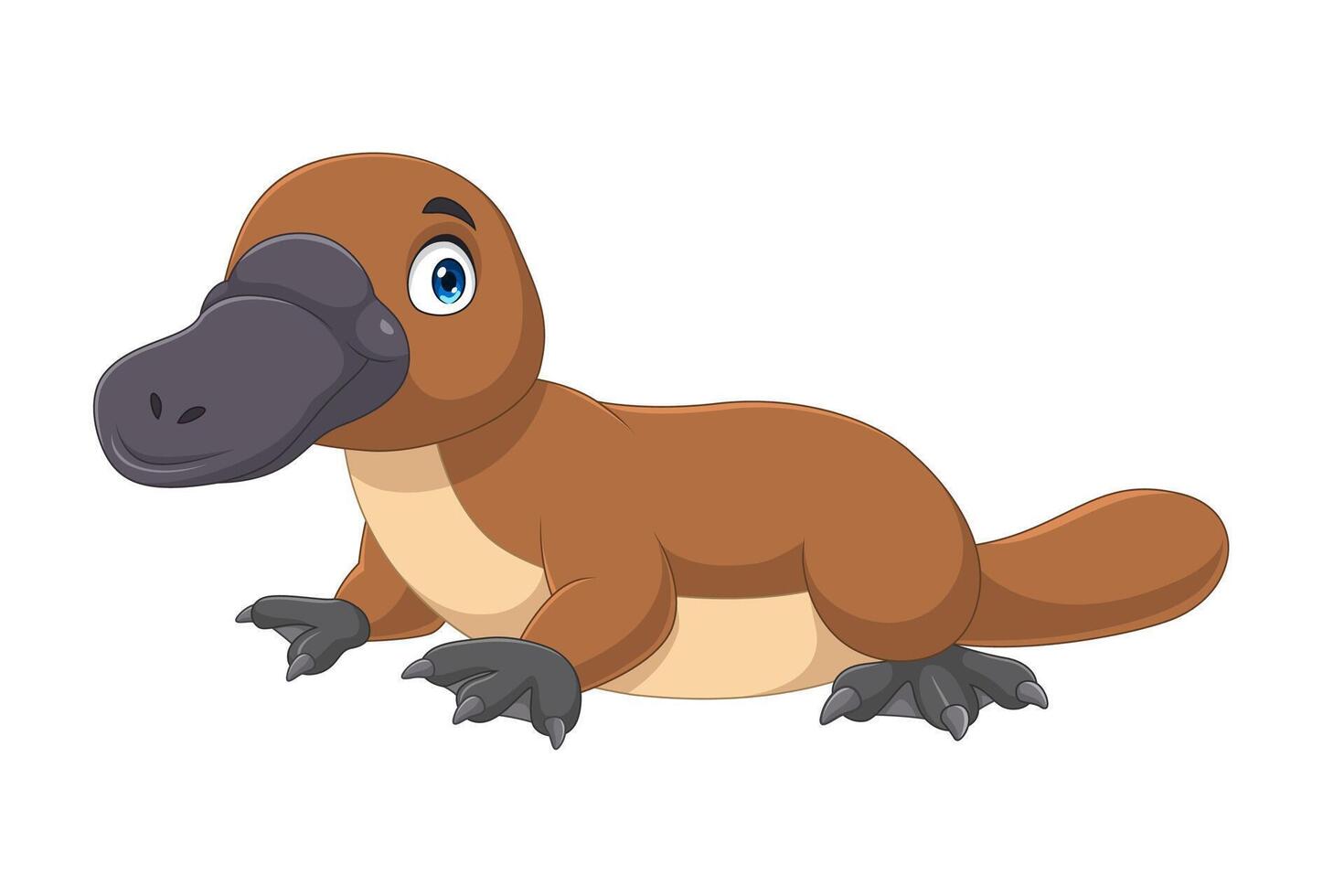 Cartoon platypus isolated on white background vector