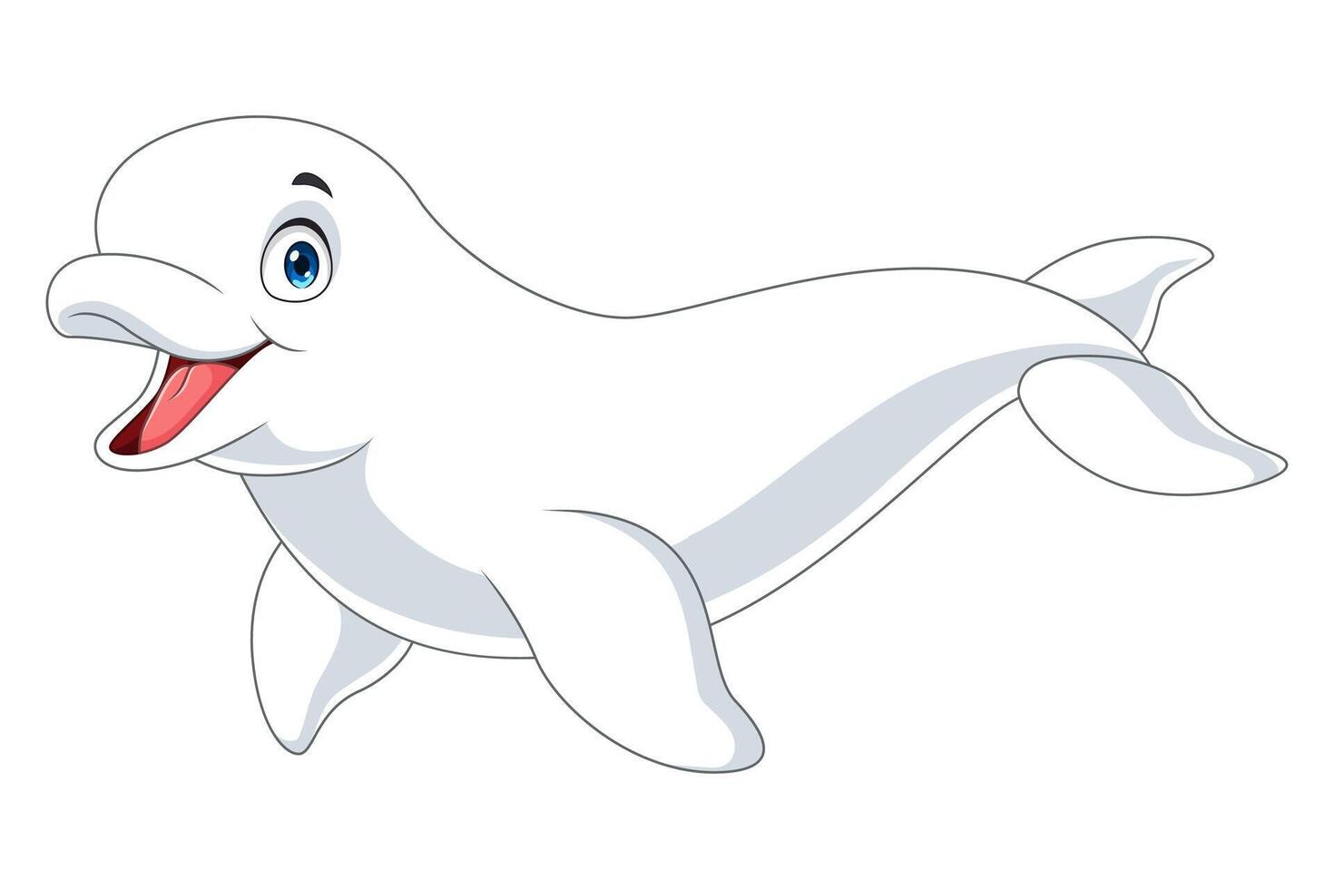 Cartoon beluga isolated on white background vector