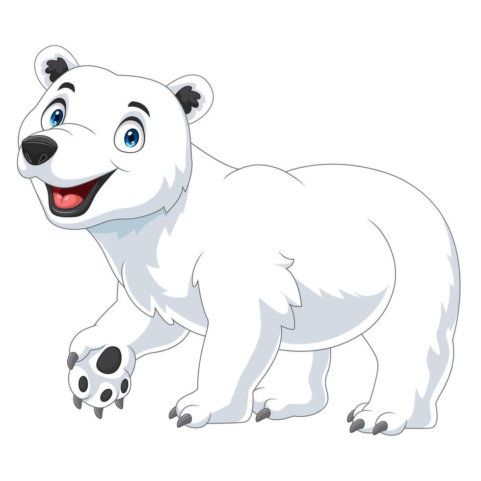 Cartoon polar bear isolated on white background vector