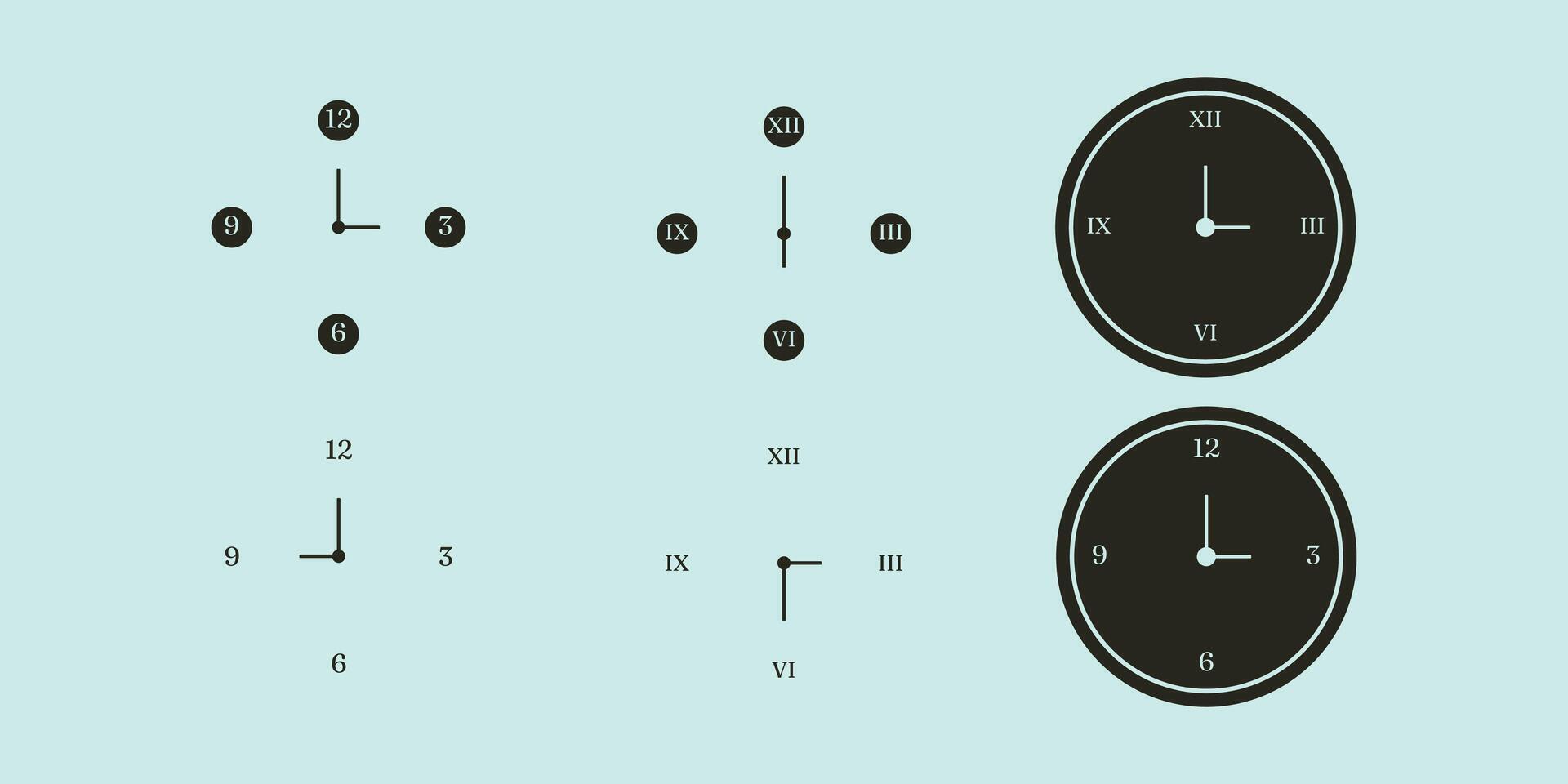 clock logo icon illustration minimalist design vector