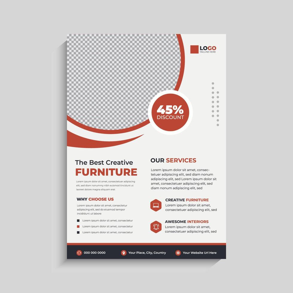 Modern Furniture Flyer Template Design vector