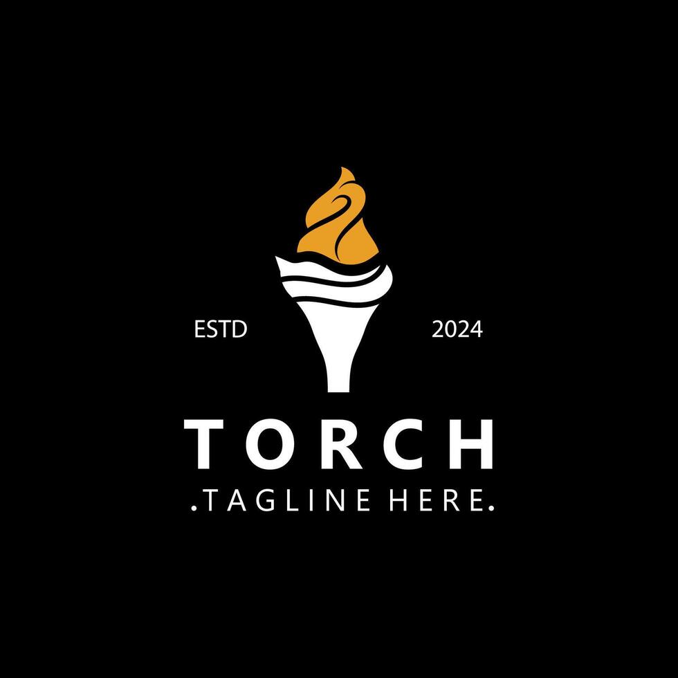 Torch logo Graphic, Olympics flame Modern Design Element simple minimalist template vector