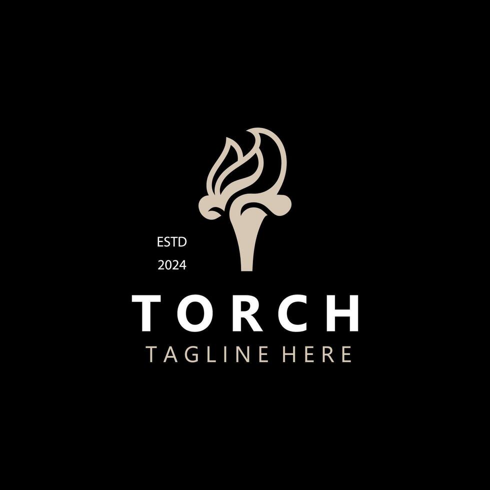 Torch logo Graphic, Olympics flame Modern Design Element simple minimalist template vector