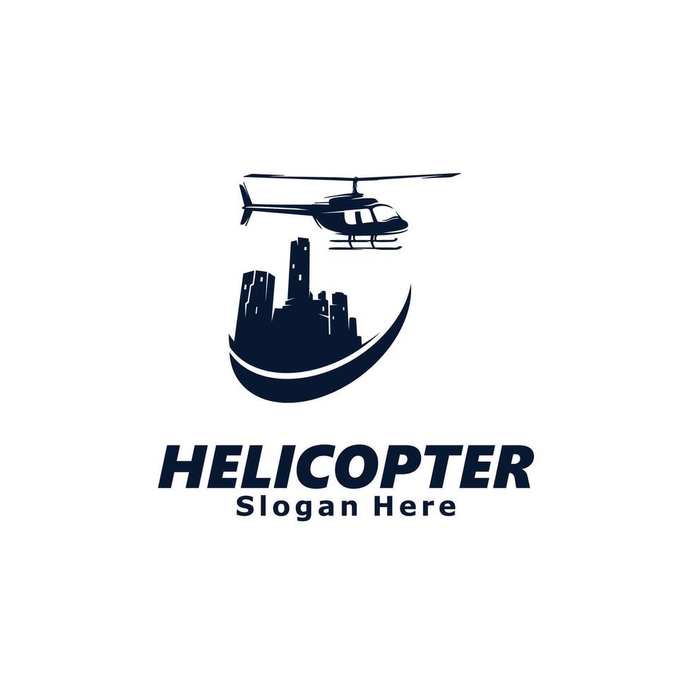 Helicopter template logo design vector