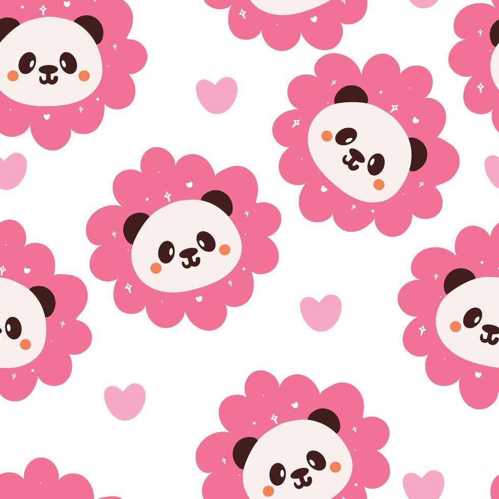 seamless pattern cartoon panda. cute animal wallpaper for textile, gift wrap paper vector