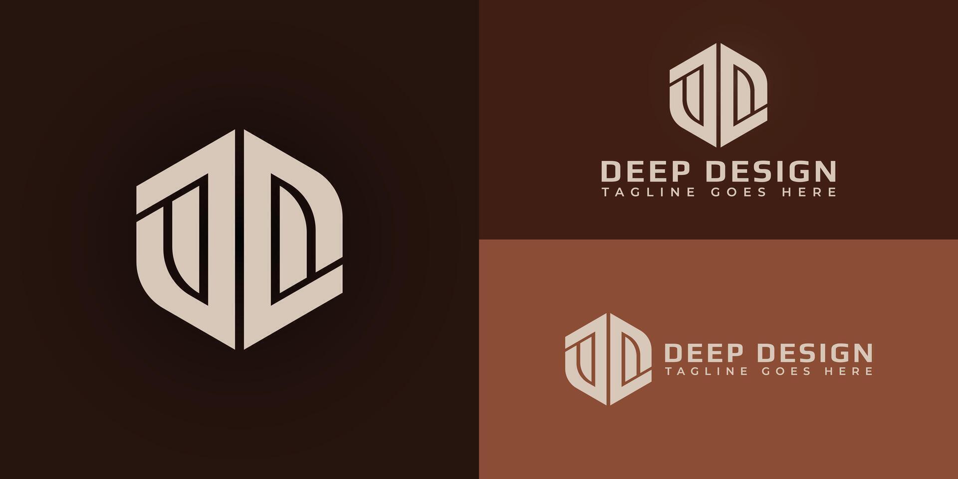 Abstract initial hexagon letters D or DD logo in luxury gold color isolated on multiple background colors. The logo is suitable for artisan tile company logo design inspiration templates. vector