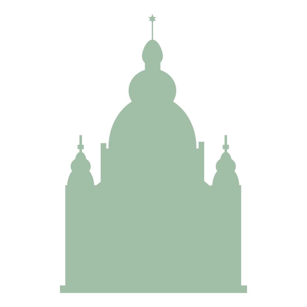 Gentle green silhouette of a Jewish synagogue vector