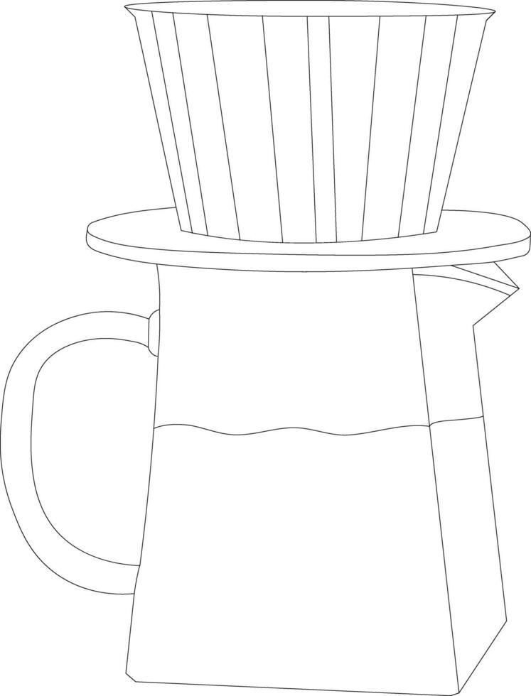 Coffee brewing. Realistic glass flask for alternative espresso preparation method, metal teapot and paper filters. 3D barista equipment for home and cafe on transparent background isolated set vector