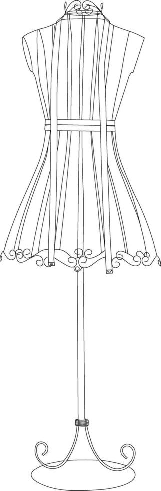 Drawing Dressmakers Mannequin isolated on white background vector