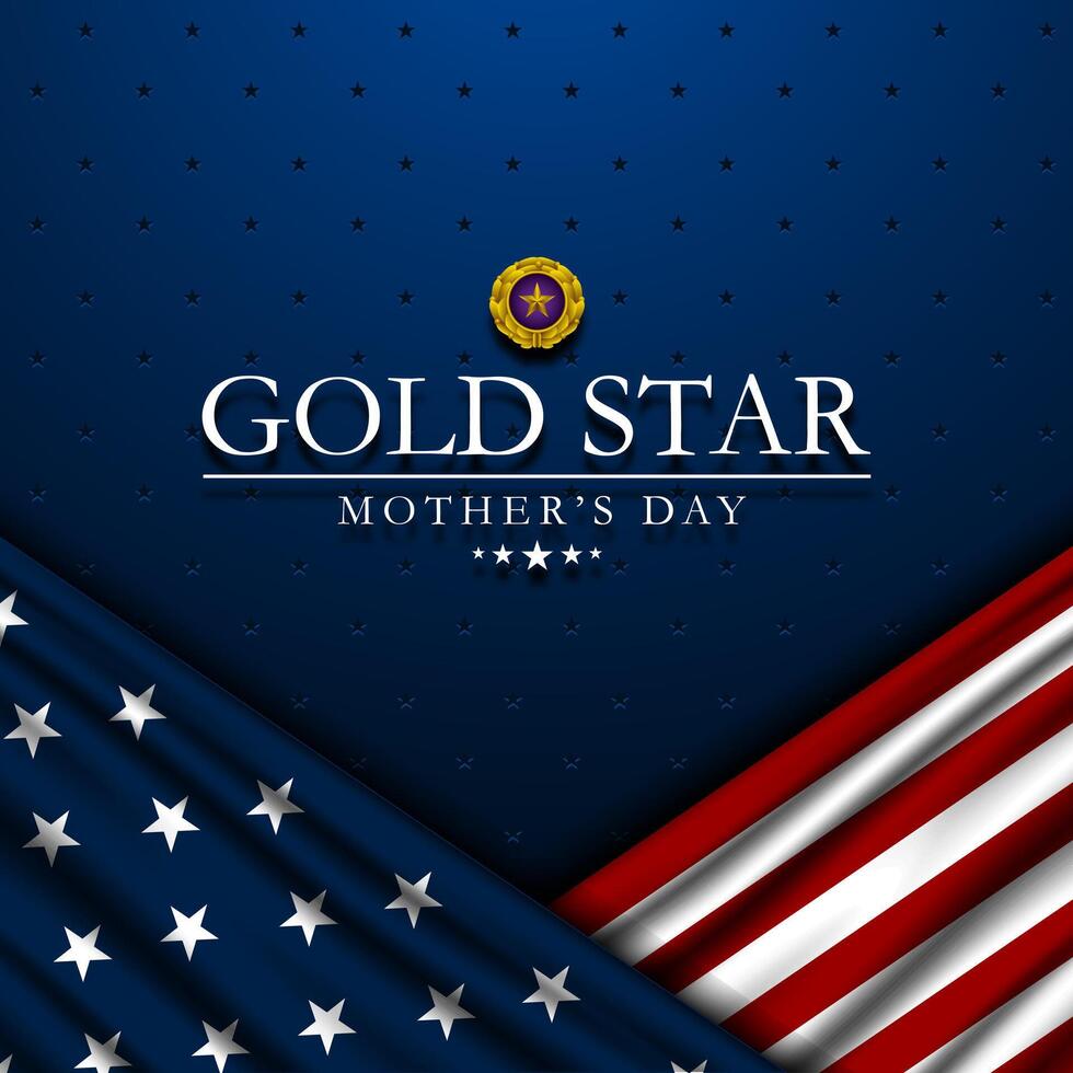 Gold star mothers day background illustration vector