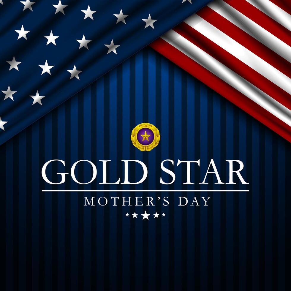 Gold star mothers day background illustration vector