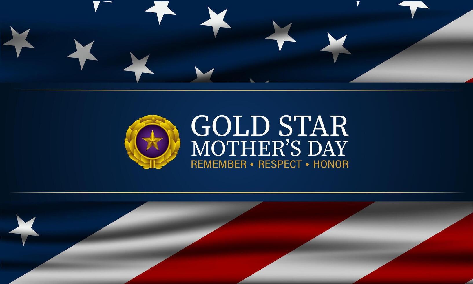 Gold star mothers day background illustration vector