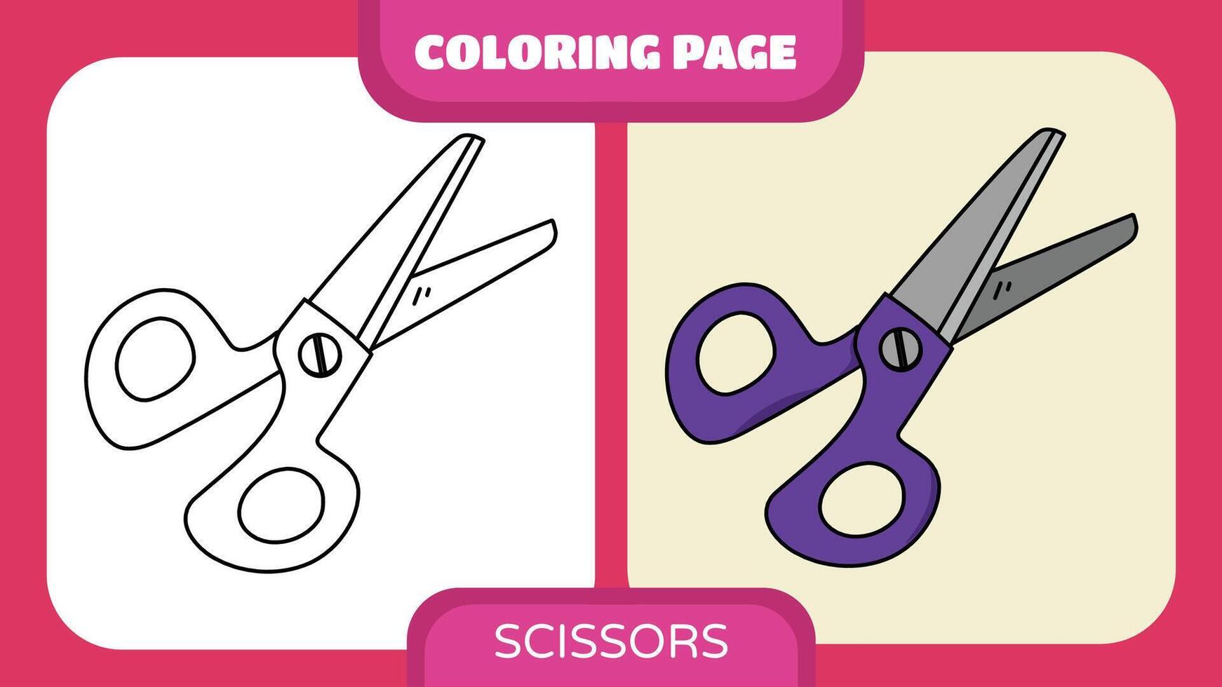 Coloring Page for Children Scissors vector