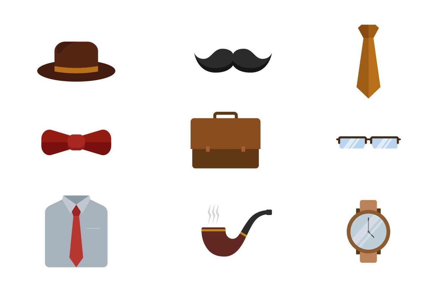 Set of Father's Day icon illustration isolated on white background vector