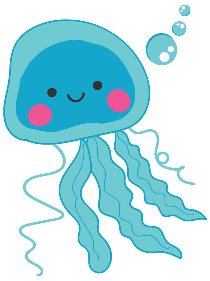 Cute Jellyfish cartoon illustration vector
