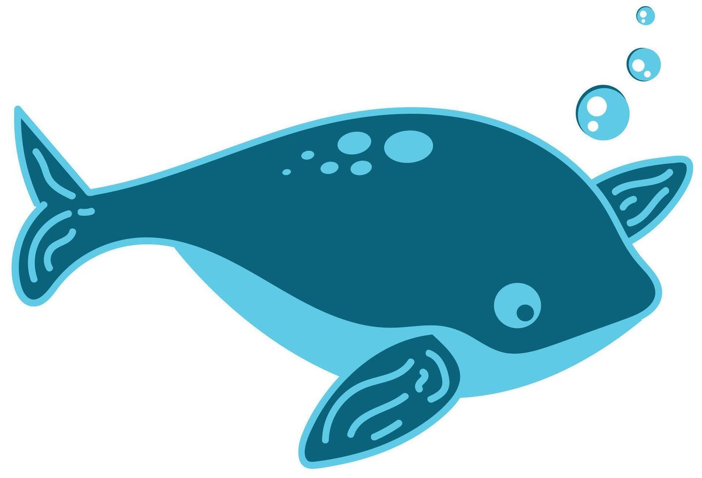 Cute Whale cartoon illustration vector