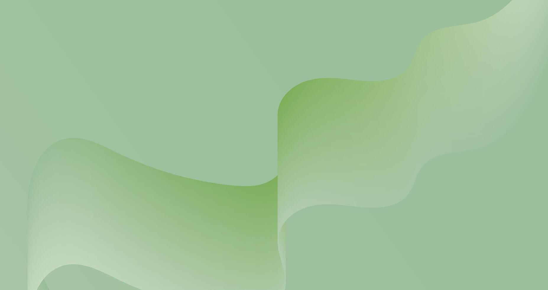 wavy object background with gradient color mixing of green color vector