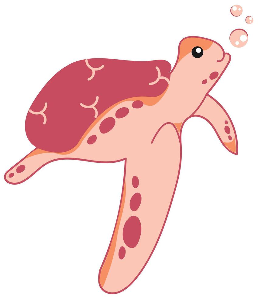 Cute Sea Turtle cartoon illustration vector
