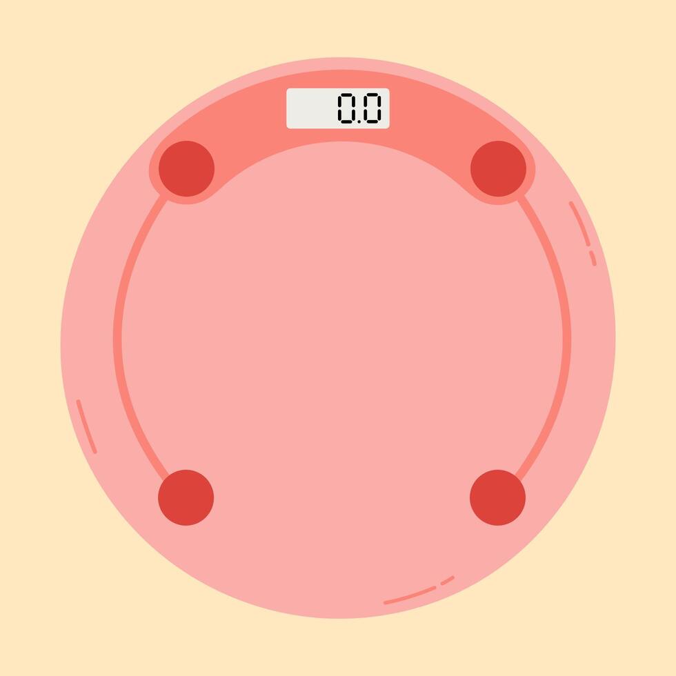 Bathroom scale top view illustration vector