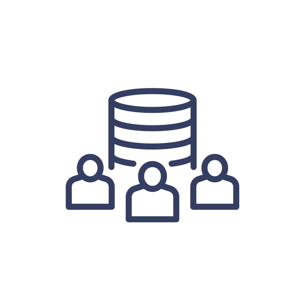 User base line icon with database vector