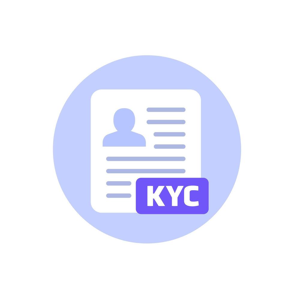 KYC icon, know your customer, flat design vector