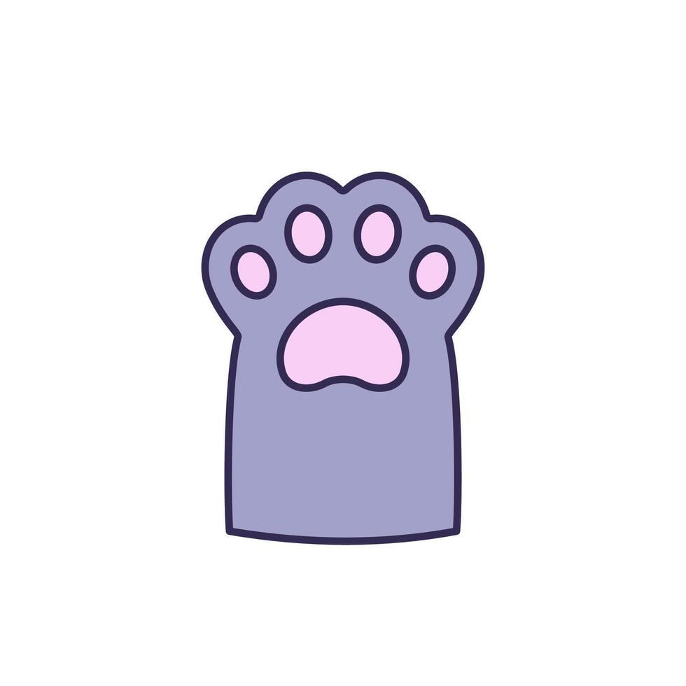 paw of a cat icon with outline vector
