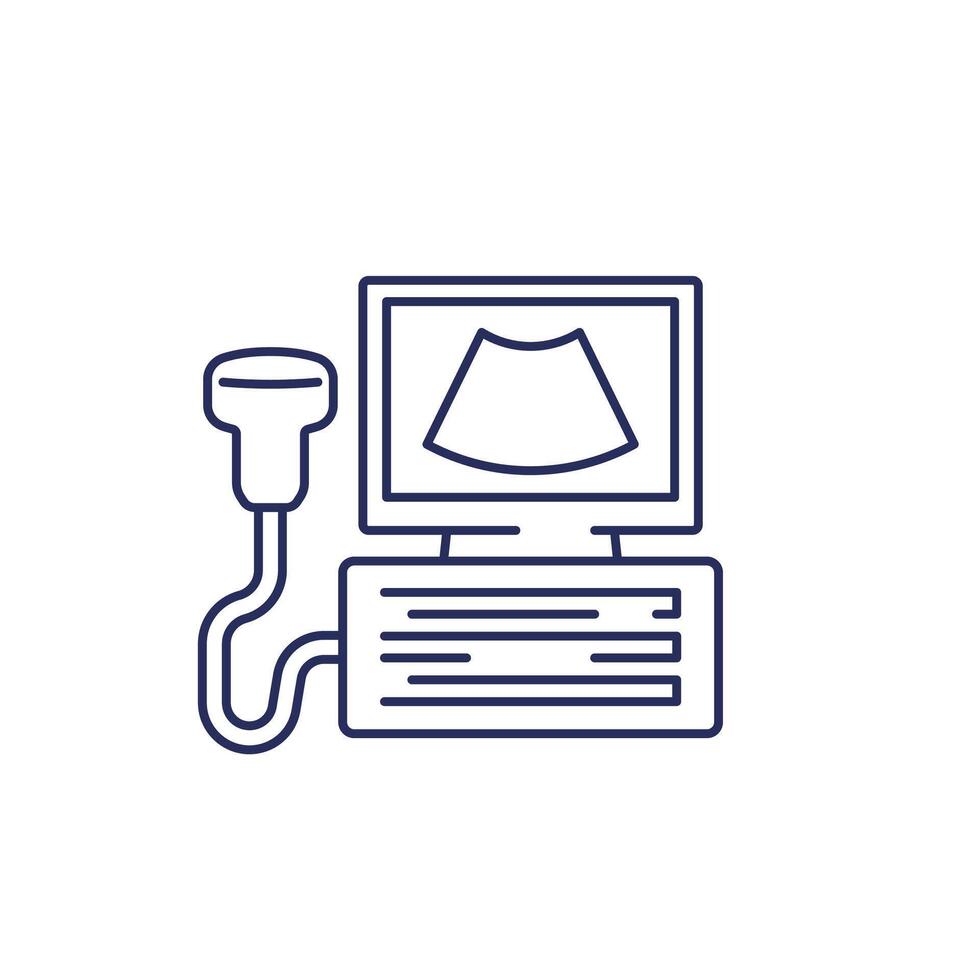 ultrasound machine line icon on white vector