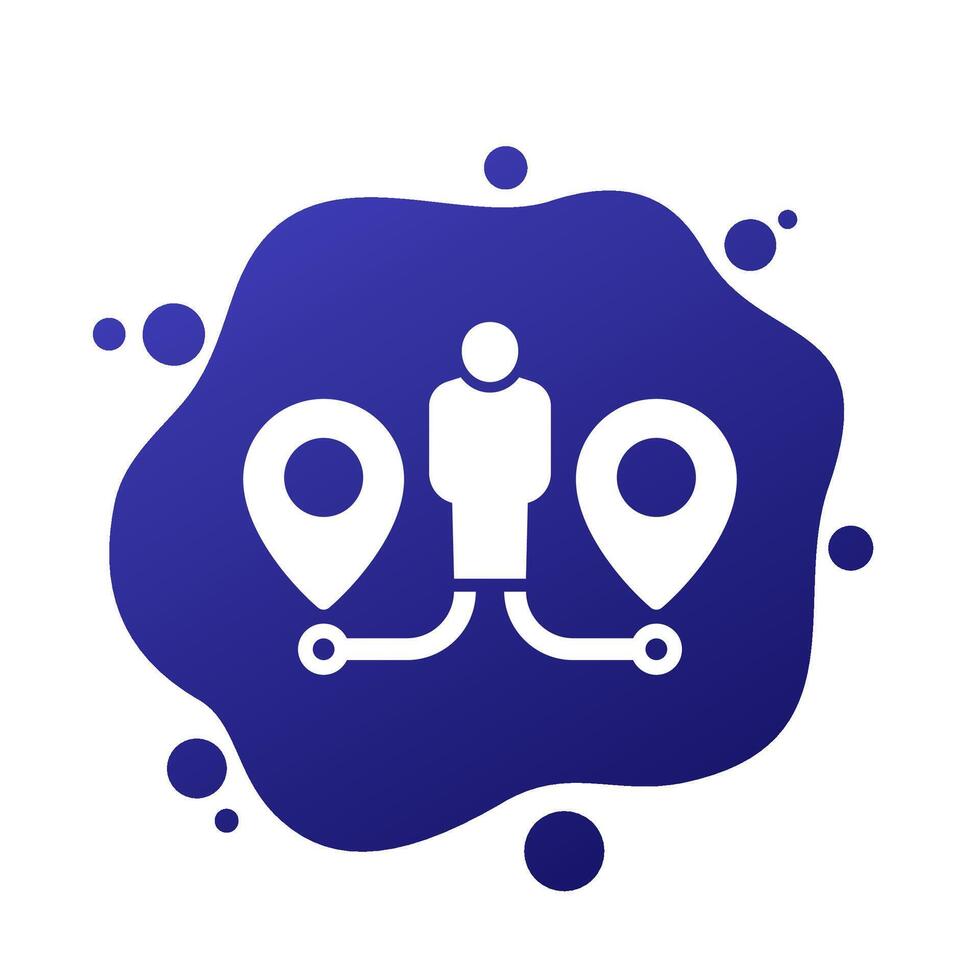 two ways icon, choose a path vector