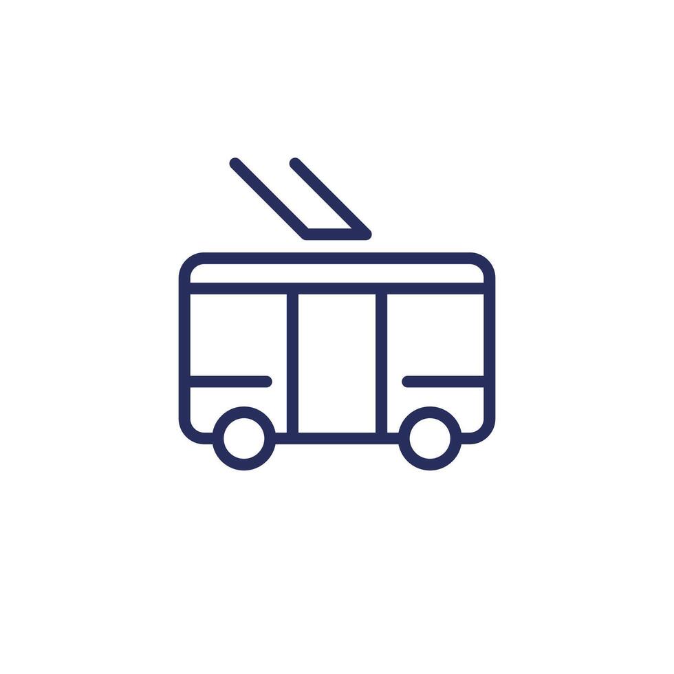 trolleybus icon, line pictogram vector