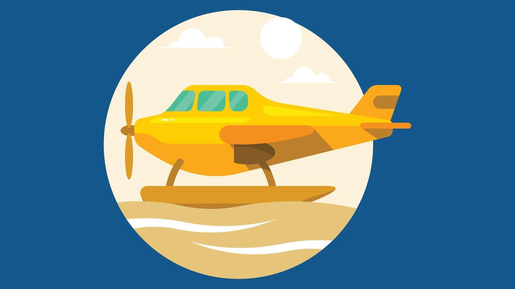 Sea plane on the water isolated illustration vector