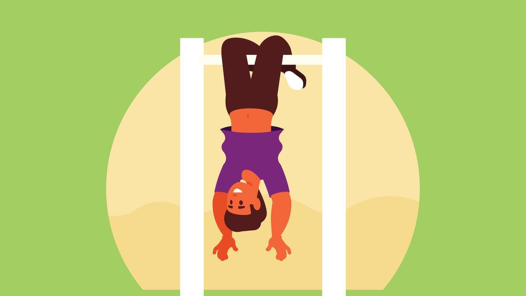 Boy in playground playing sports illustration vector