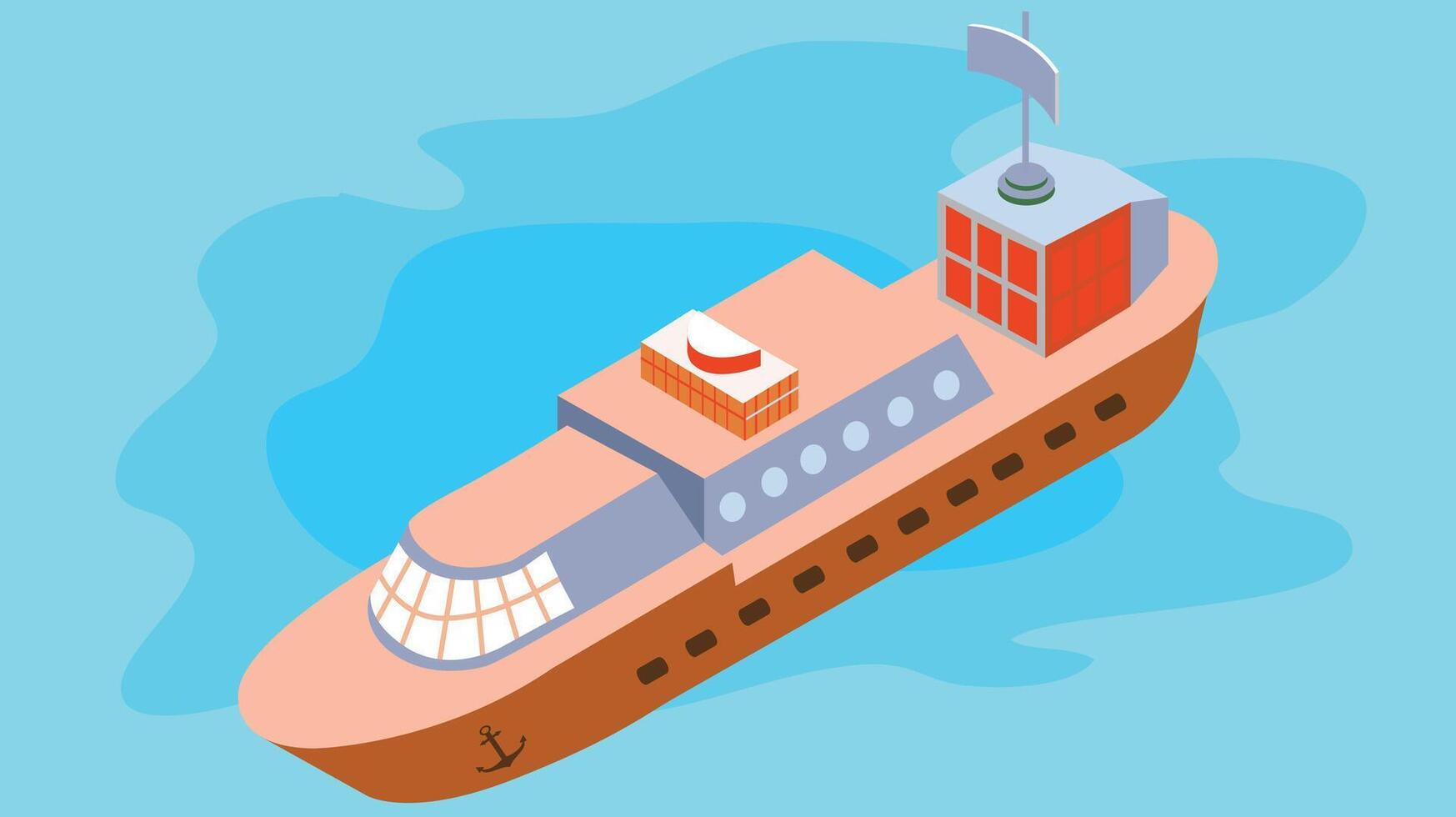 Sea transportation services isolated illustration vector
