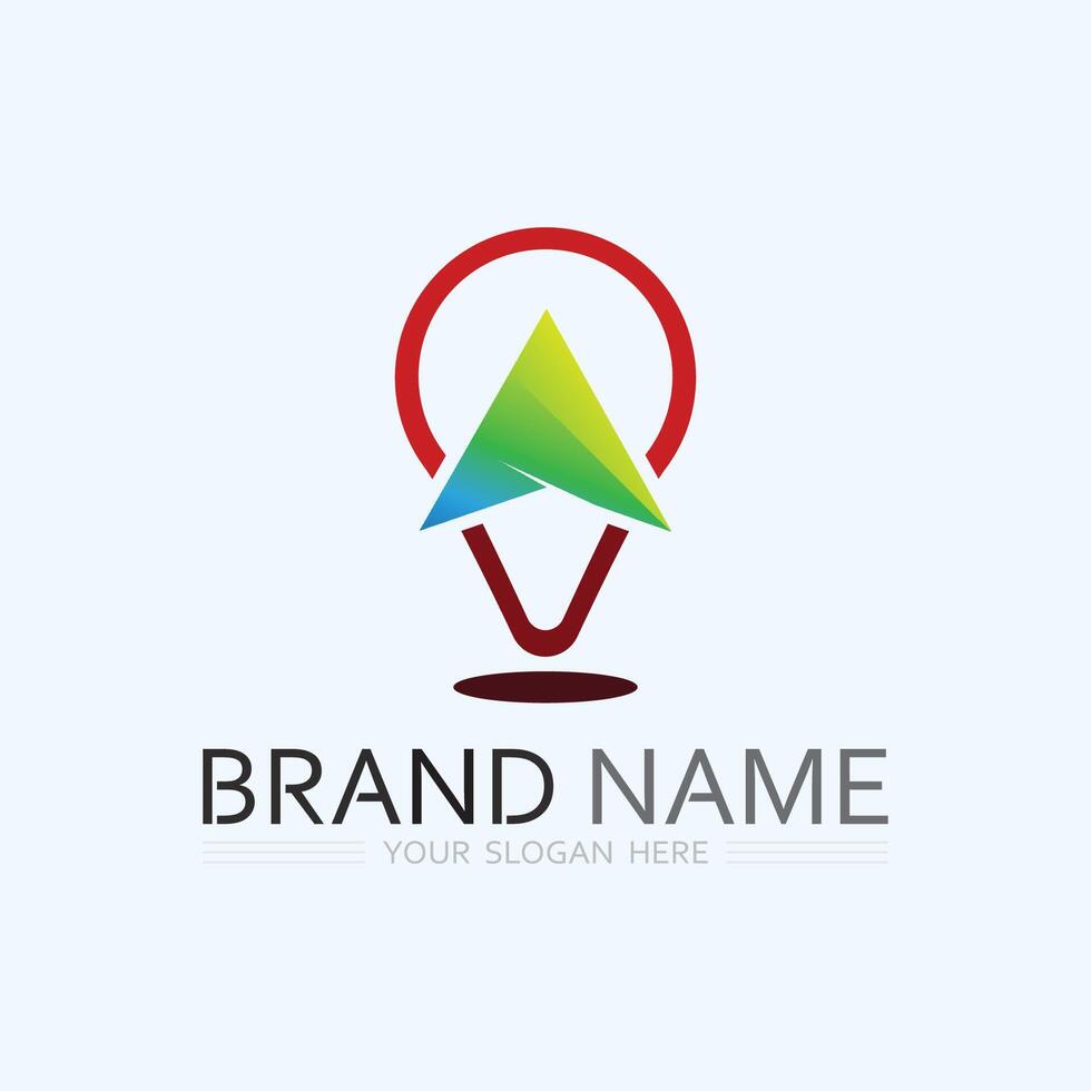 GPS and MAP logo navigator sign location symbol design illustration vector