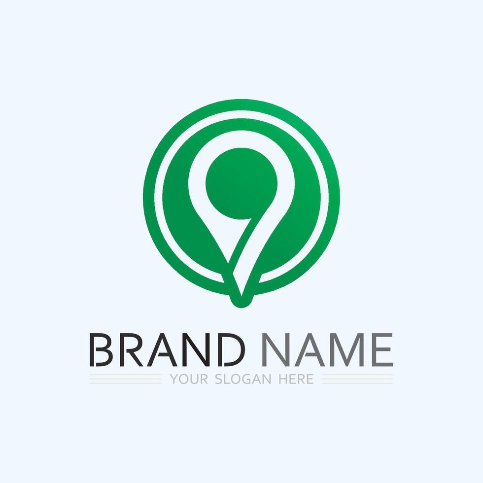 GPS and MAP logo navigator sign location symbol design illustration vector