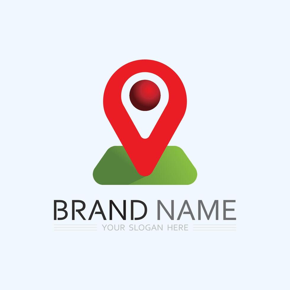 GPS and MAP logo navigator sign location symbol design illustration vector