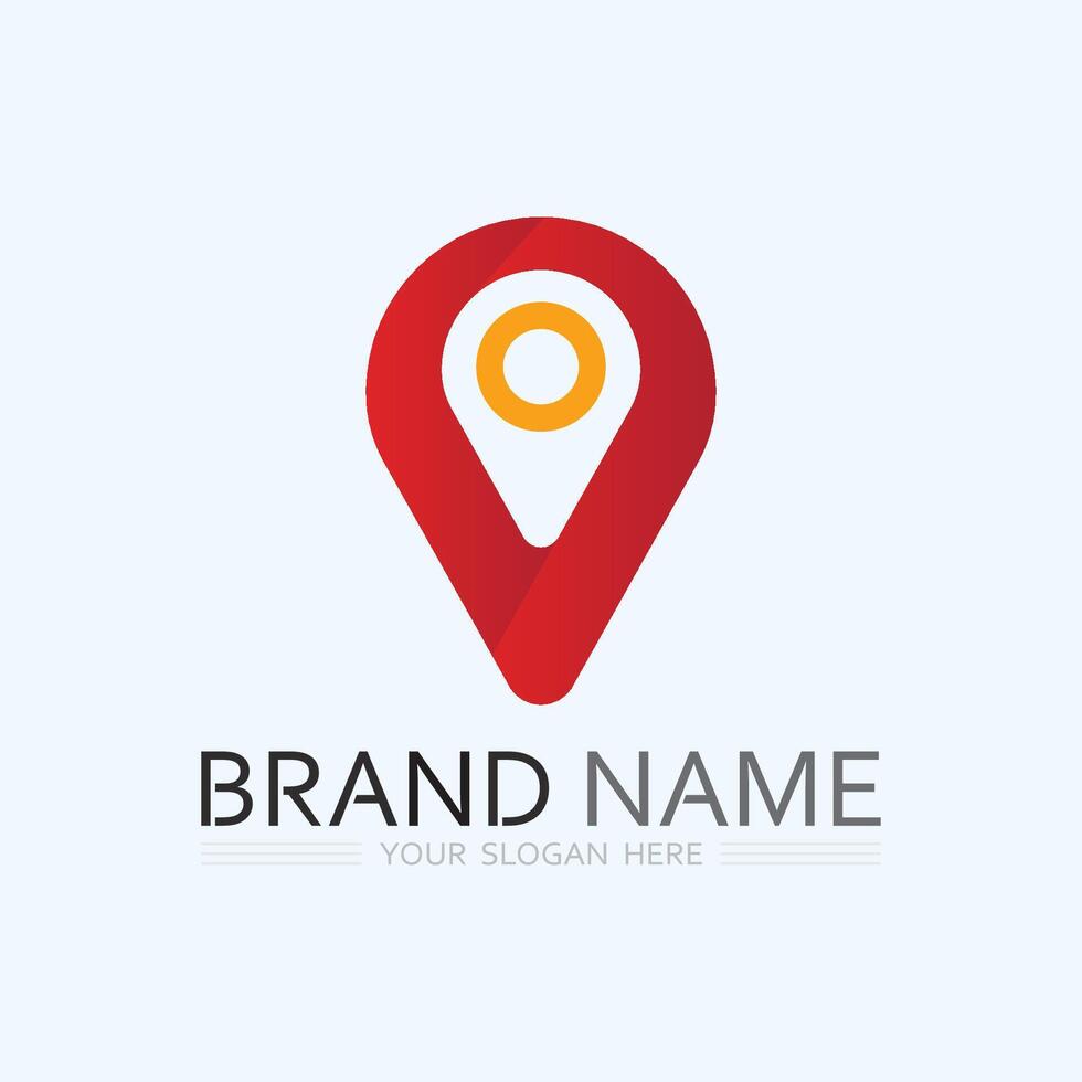 GPS and MAP logo navigator sign location symbol design illustration vector